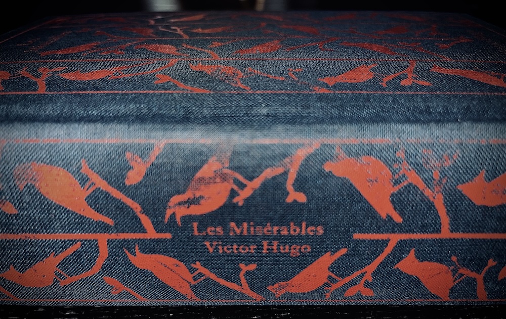 a photo of the spine and cover of my copy of Les Miserables